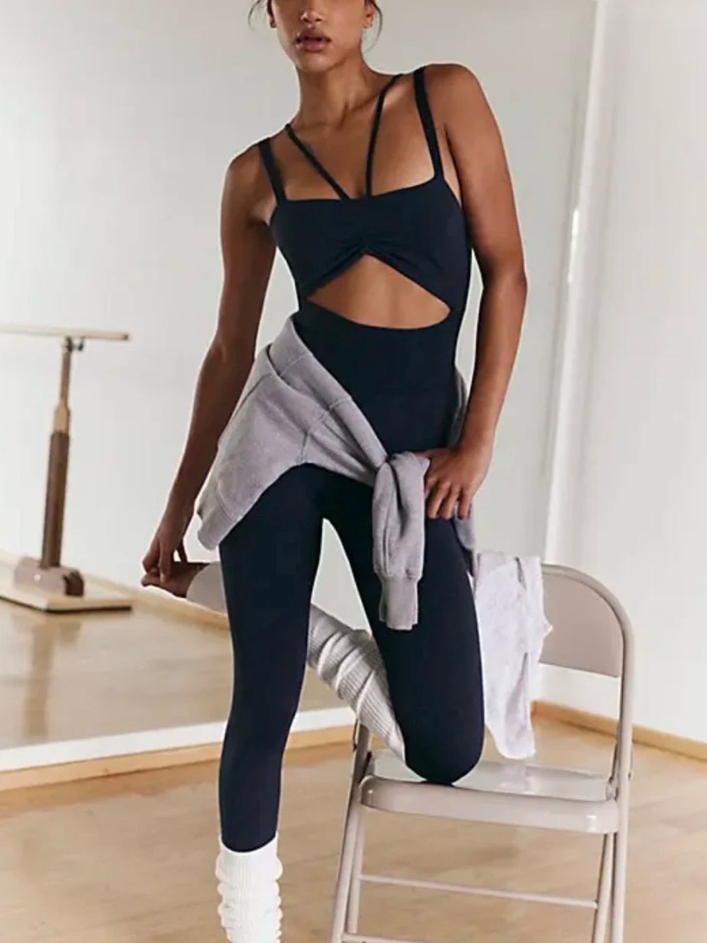 NWT Free People Good Karma Cut-Out Bodysuit